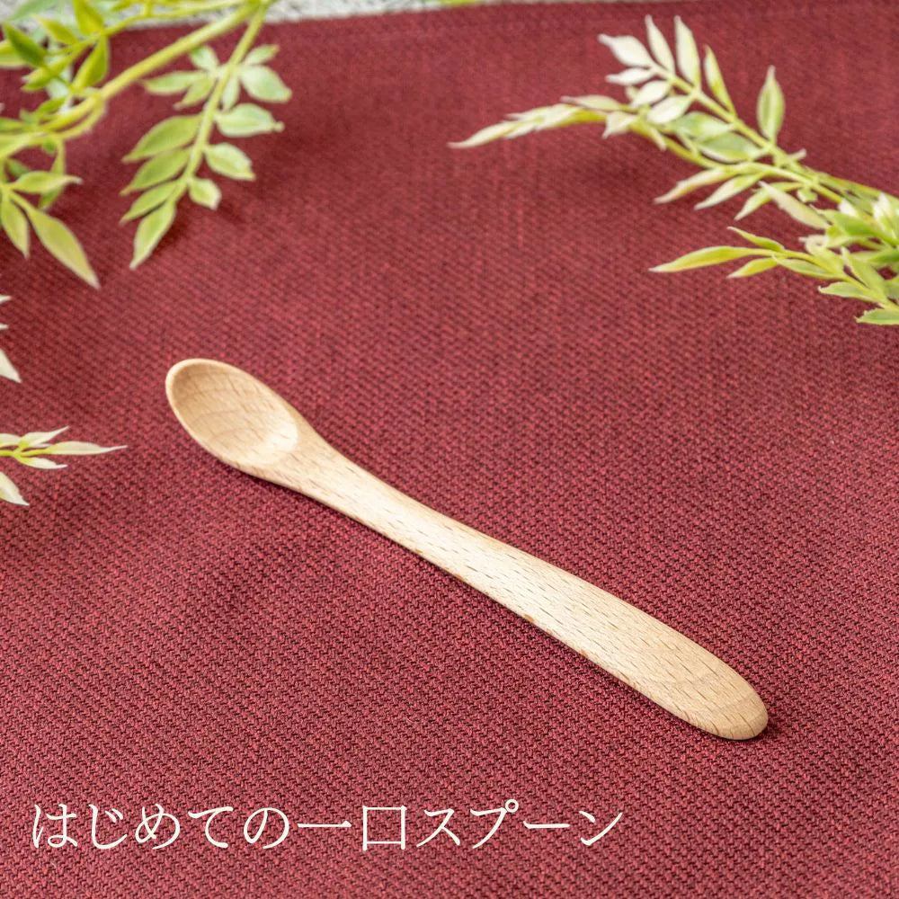 角田清兵衛商店 ベビー キッズ カトラリー フォーク スプーン はじめての一口スプーン 木製 ブナ材 ナノコート 食洗機対応 離乳食 幼児食 日本製