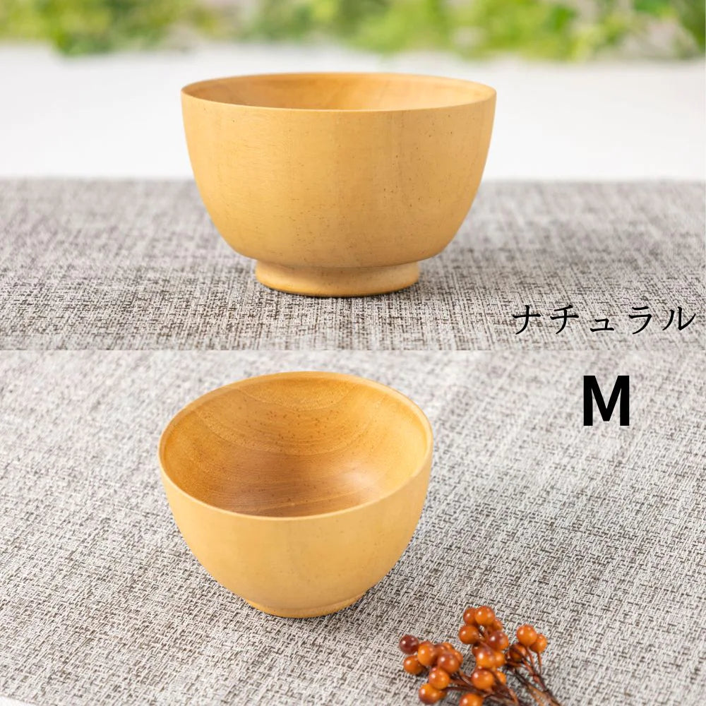 角田清兵衛商店 グリップボール スープボウル 選べる2サイズ 2カラー ナチュラル ブラウン ナツメ材 ナノコート 食洗機対応 箱入