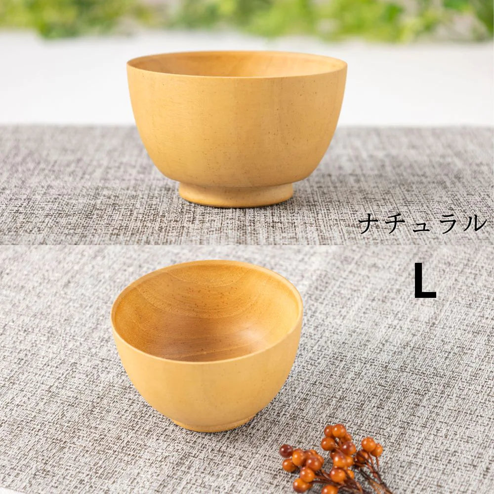 角田清兵衛商店 グリップボール スープボウル 選べる2サイズ 2カラー ナチュラル ブラウン ナツメ材 ナノコート 食洗機対応 箱入