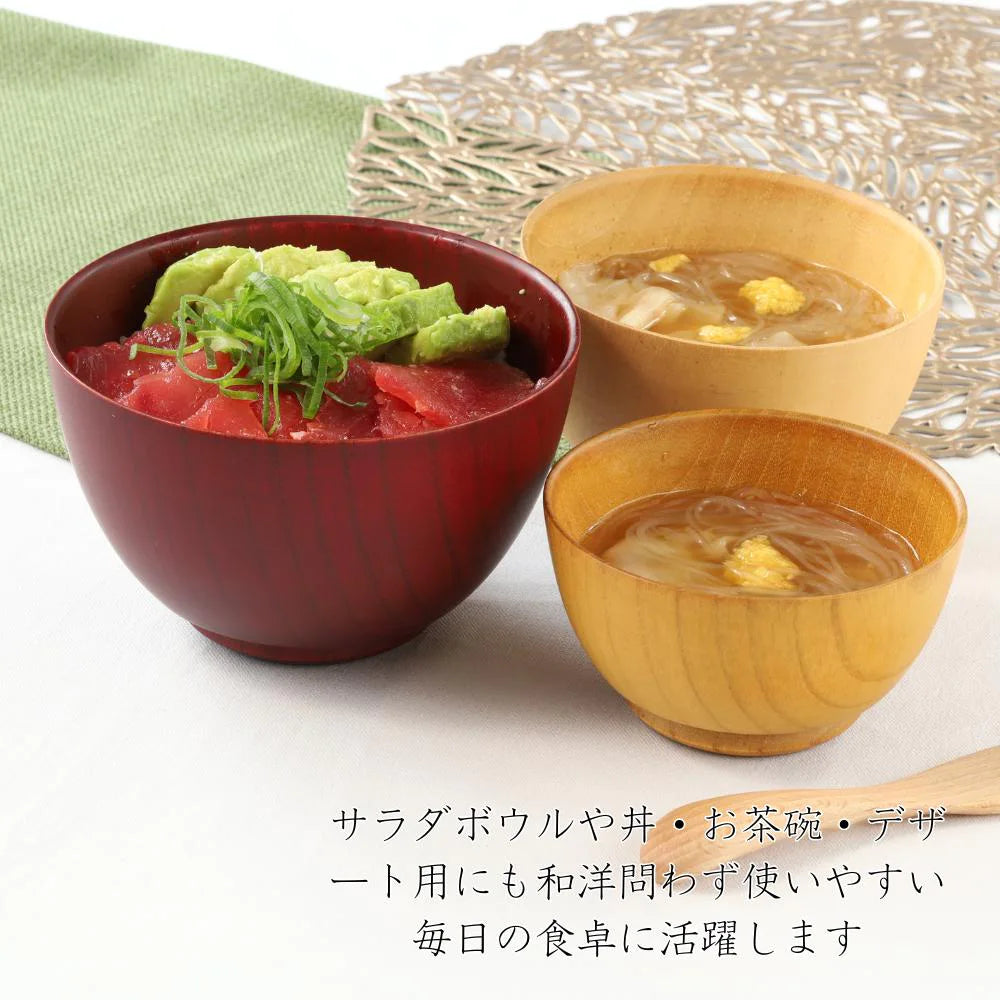 角田清兵衛商店 グリップボール スープボウル キッズ Sサイズ 190ml ナチュラル ブラウン ナツメ材 ナノコート 食洗機対応 箱入  ベビー お祝い 木製