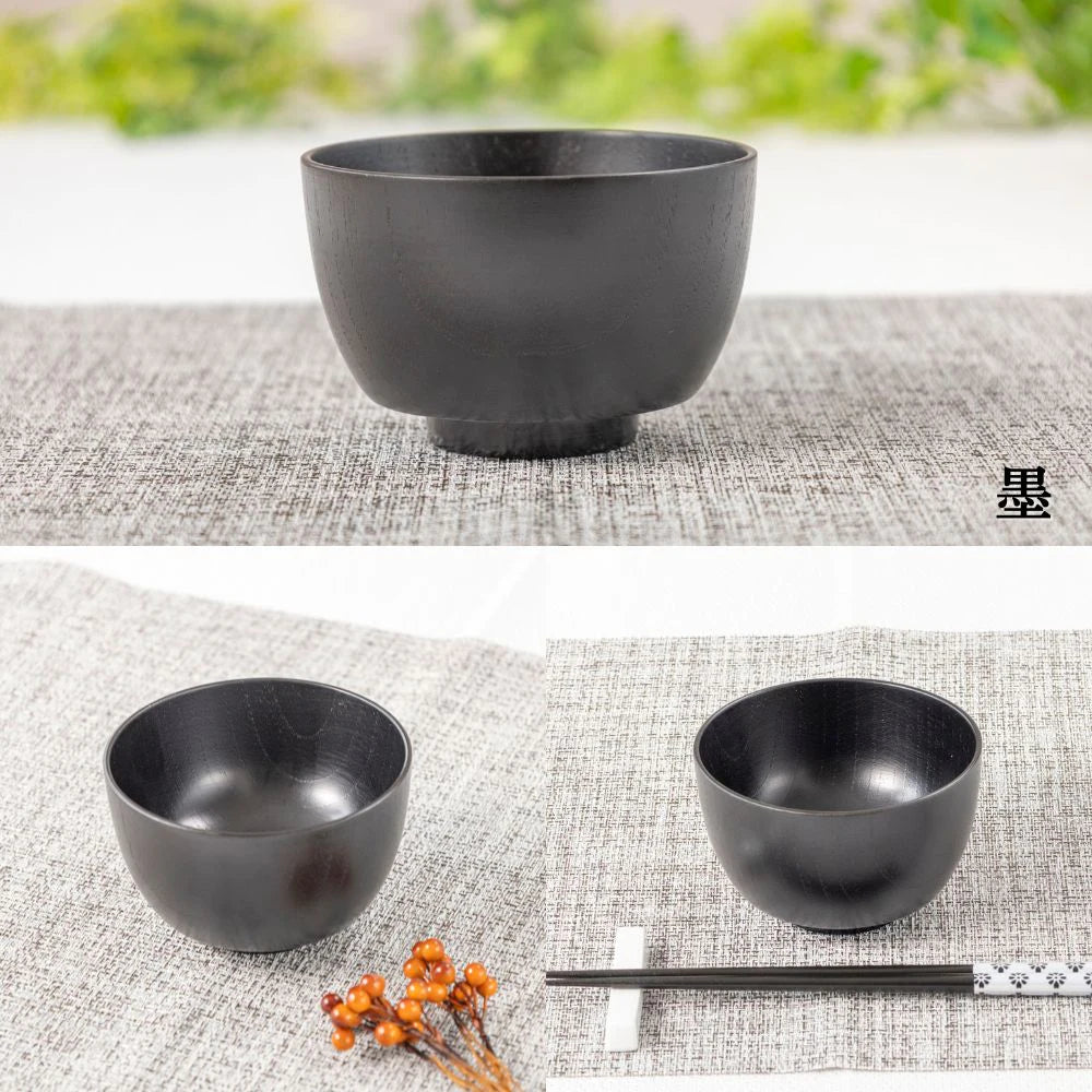 角田清兵衛商店 グリップボール スープボウル 茜 墨 直径11×7㎝ 290ml ナツメ材 ナノコート 食洗機対応 箱入