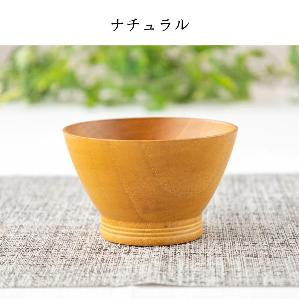 角田清兵衛商店 里山 スープボウル直径11.5×7㎝ 300ml ナチュラル ダークブラウン ナツメ材 ナノコート 食洗機対応 箱入 お椀 デザートボウル 茶碗