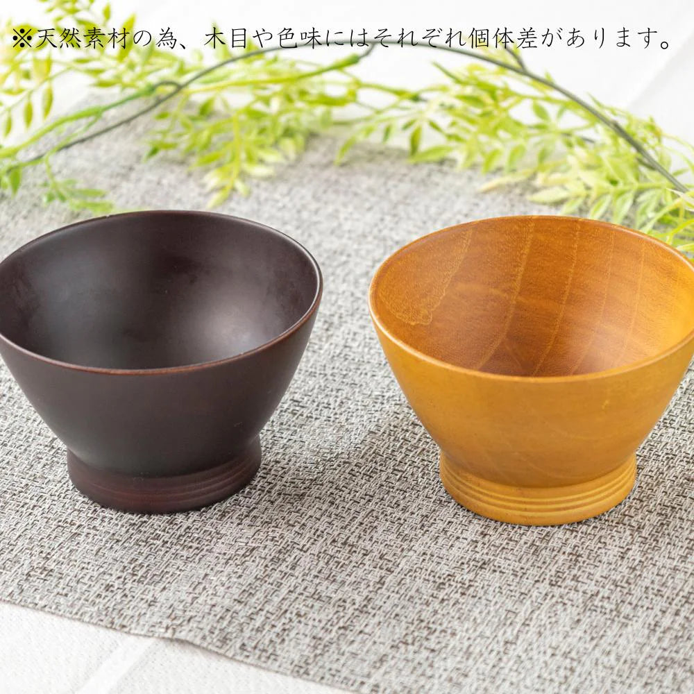 角田清兵衛商店 里山 スープボウル直径11.5×7㎝ 300ml ナチュラル ダークブラウン ナツメ材 ナノコート 食洗機対応 箱入 お椀 デザートボウル 茶碗