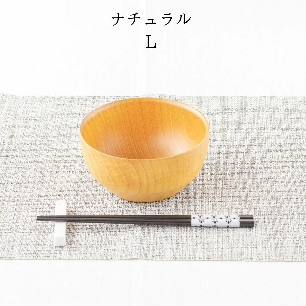 角田清兵衛商店 DS スープボウル 選べる2サイズ ナチュラル ダークブラウン ナツメ材 ナノコート 食洗機対応 箱入 お椀 デザートボウル ミニ丼