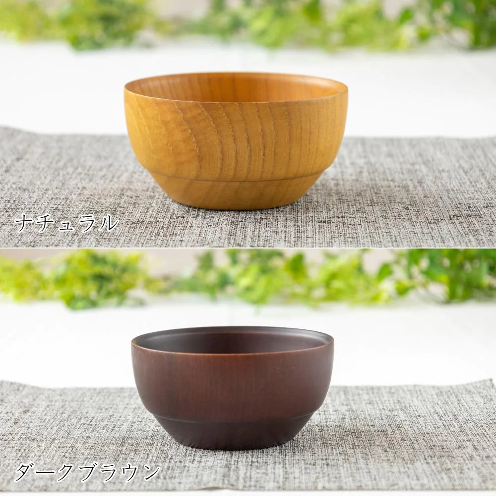 角田清兵衛商店 DS スープボウル 選べる2サイズ ナチュラル ダークブラウン ナツメ材 ナノコート 食洗機対応 箱入 お椀 デザートボウル ミニ丼