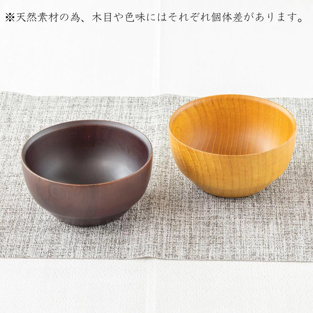 角田清兵衛商店 DS スープボウル 選べる2サイズ ナチュラル ダークブラウン ナツメ材 ナノコート 食洗機対応 箱入 お椀 デザートボウル ミニ丼