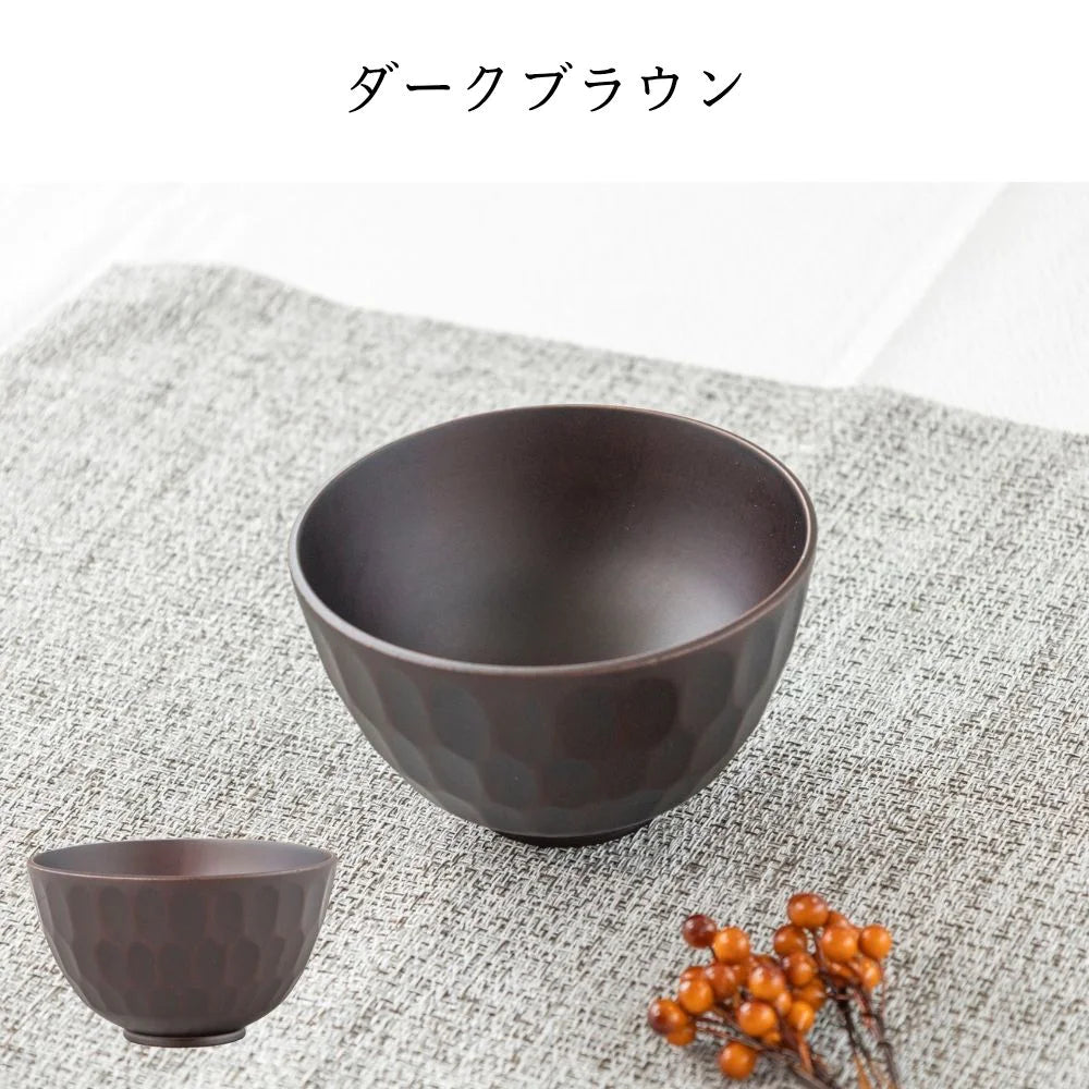 角田清兵衛商店 ボコボコ椀S 直径12×7㎝ 340ml ワインレッド ダークブラウン ナツメ材 ナノコート 食洗機対応 箱入 お椀 味噌汁 お雑煮