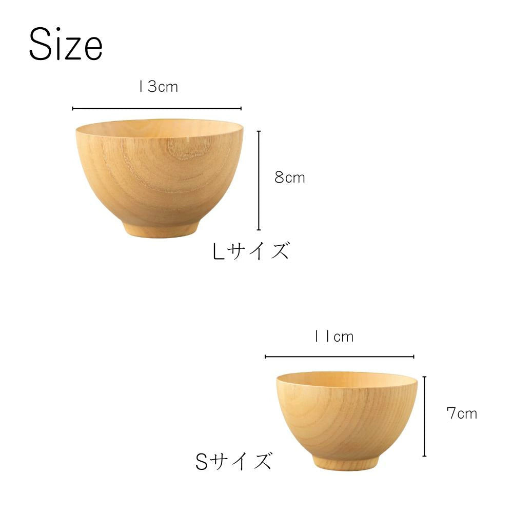 角田清兵衛商店 シフォン スープボウル 選べる2サイズ ナチュラル ブラウン ナツメ材 ナノコート 食洗機対応 箱入 お椀 デザートボウル シリアル