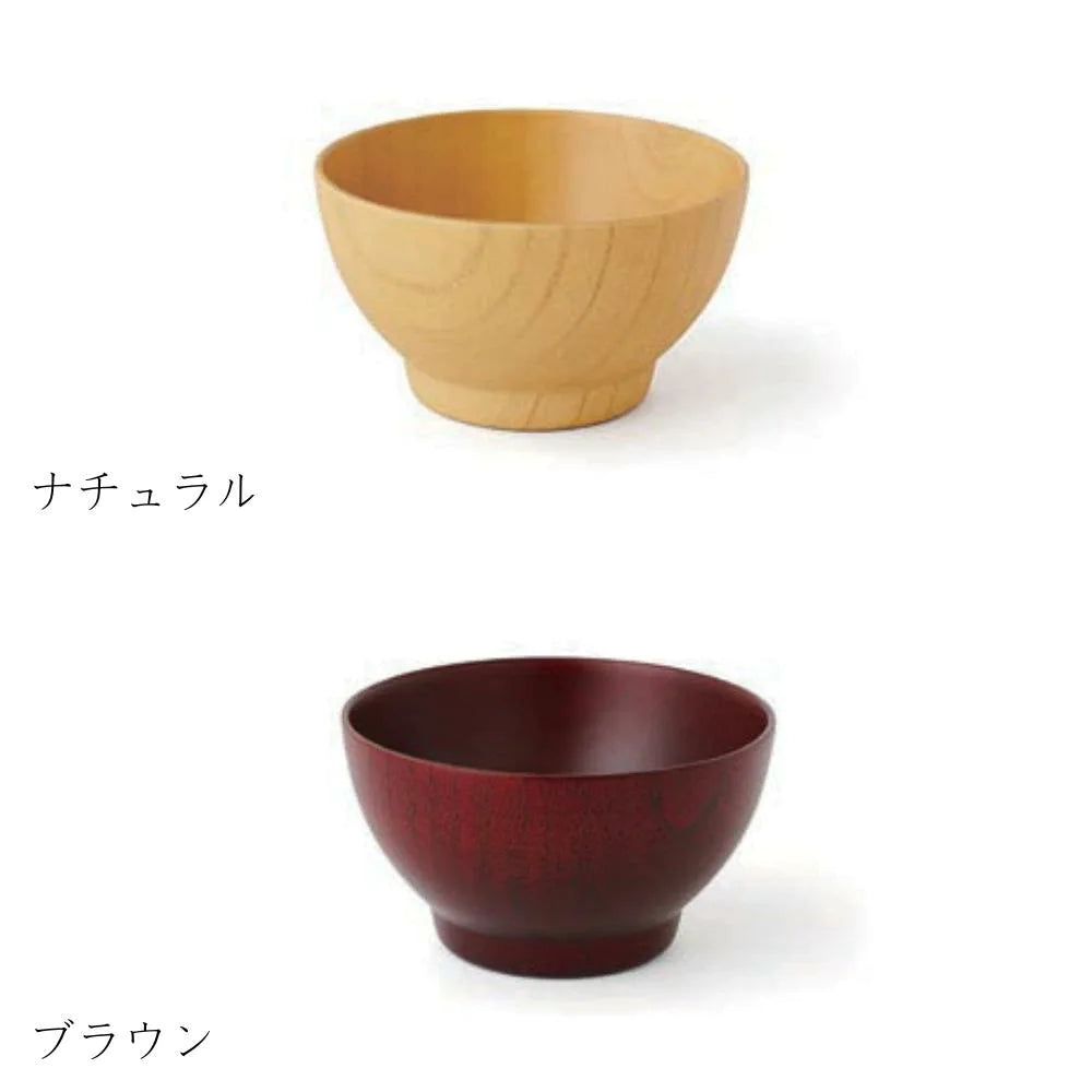 角田清兵衛商店 キッズ スープボール 直径10×5.5㎝ 200ml ナチュラル ブラウン ナツメ材 ナノコート 食洗機対応 箱入  ベビー お祝い 木製