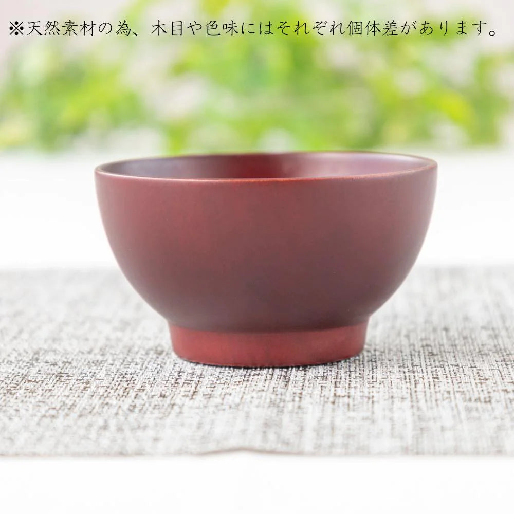 角田清兵衛商店 キッズ スープボール 直径10×5.5㎝ 200ml ナチュラル ブラウン ナツメ材 ナノコート 食洗機対応 箱入  ベビー お祝い 木製