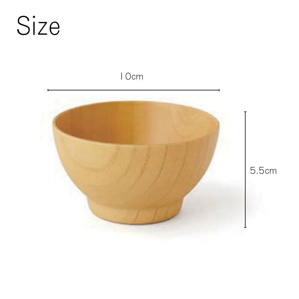 角田清兵衛商店 キッズ スープボール 直径10×5.5㎝ 200ml ナチュラル ブラウン ナツメ材 ナノコート 食洗機対応 箱入  ベビー お祝い 木製