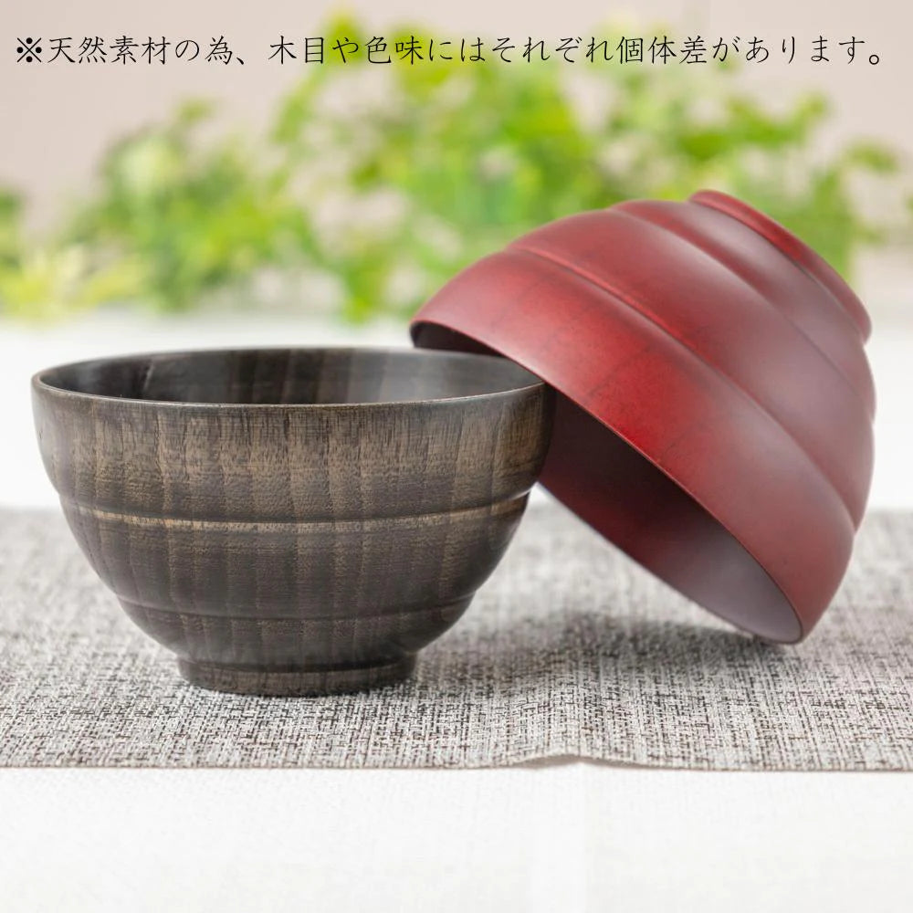 角田清兵衛商店 汁椀 お好み椀 茜 墨 ナツメ材 ナノコート 食洗機対応 箱入 お椀 和食 丼ぶり