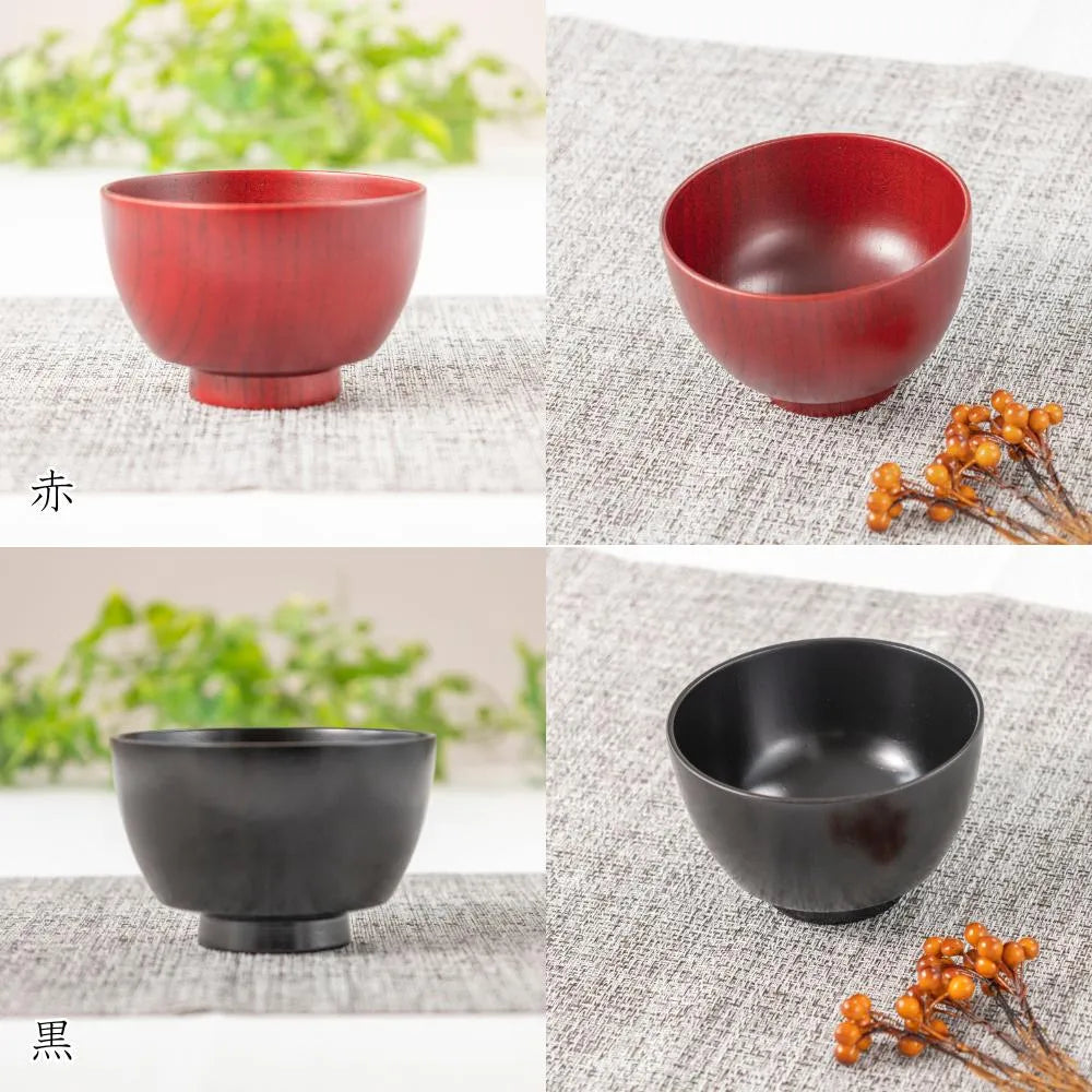 角田清兵衛商店 小町椀 茶碗 汁椀 赤 黒 ナツメ材 ナノコート 食洗機対応 箱入 お椀 和食 味噌汁