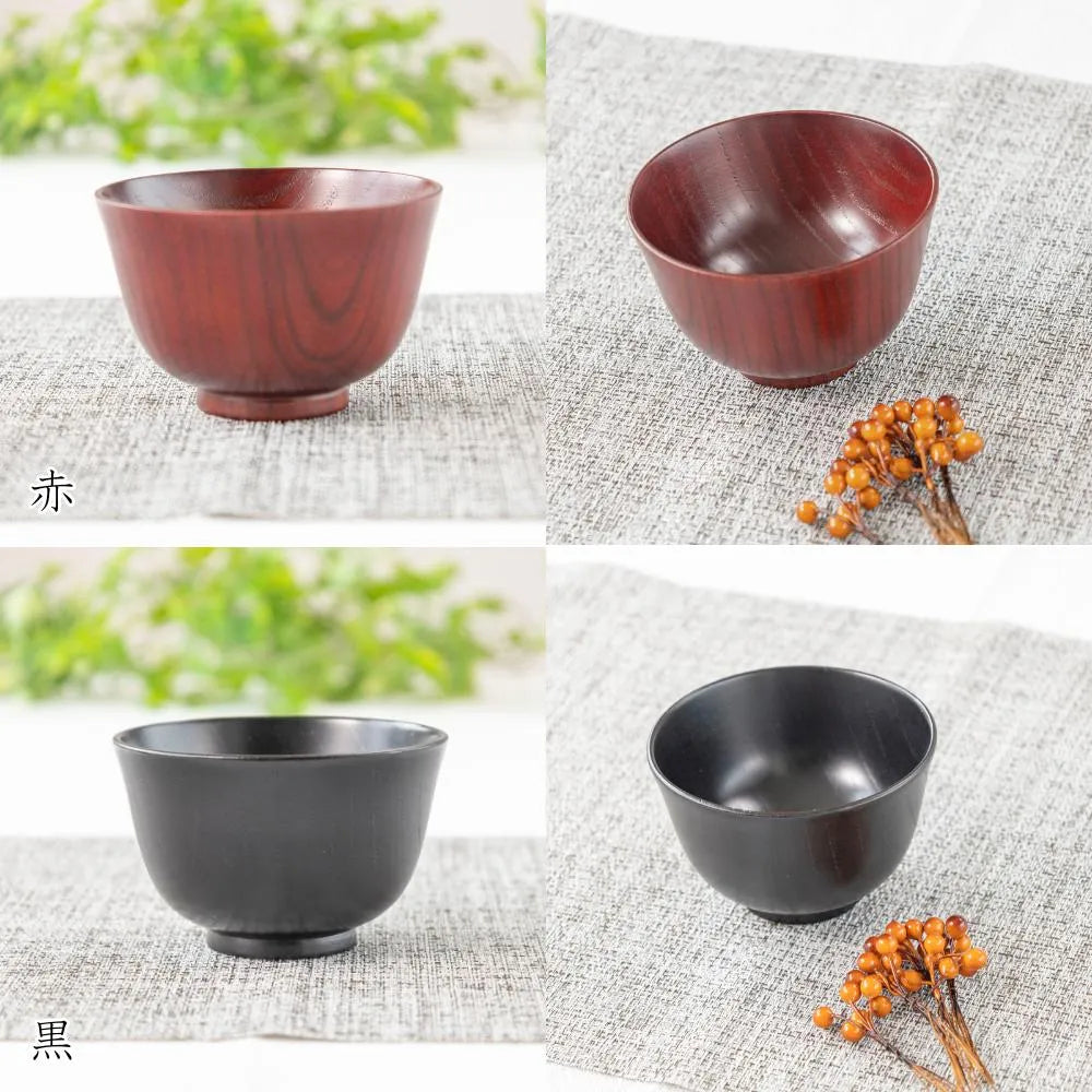 角田清兵衛商店 かぐや椀 茶碗 汁椀 赤 黒 ナツメ材 ナノコート 食洗機対応 箱入 お椀 和食 味噌汁