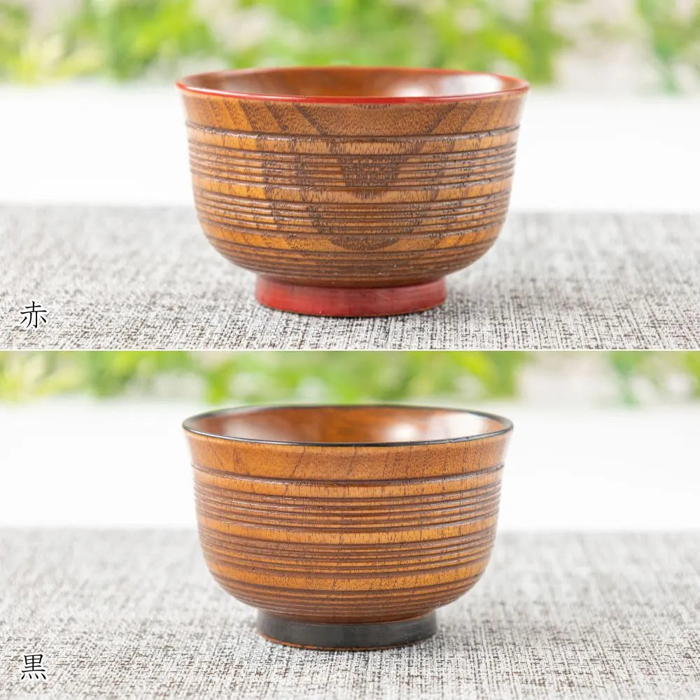 角田清兵衛商店 陣筋入 汁椀 赤 黒 ナツメ材 ナノコート 食洗機対応 箱入 お椀 和食 味噌汁 抹茶