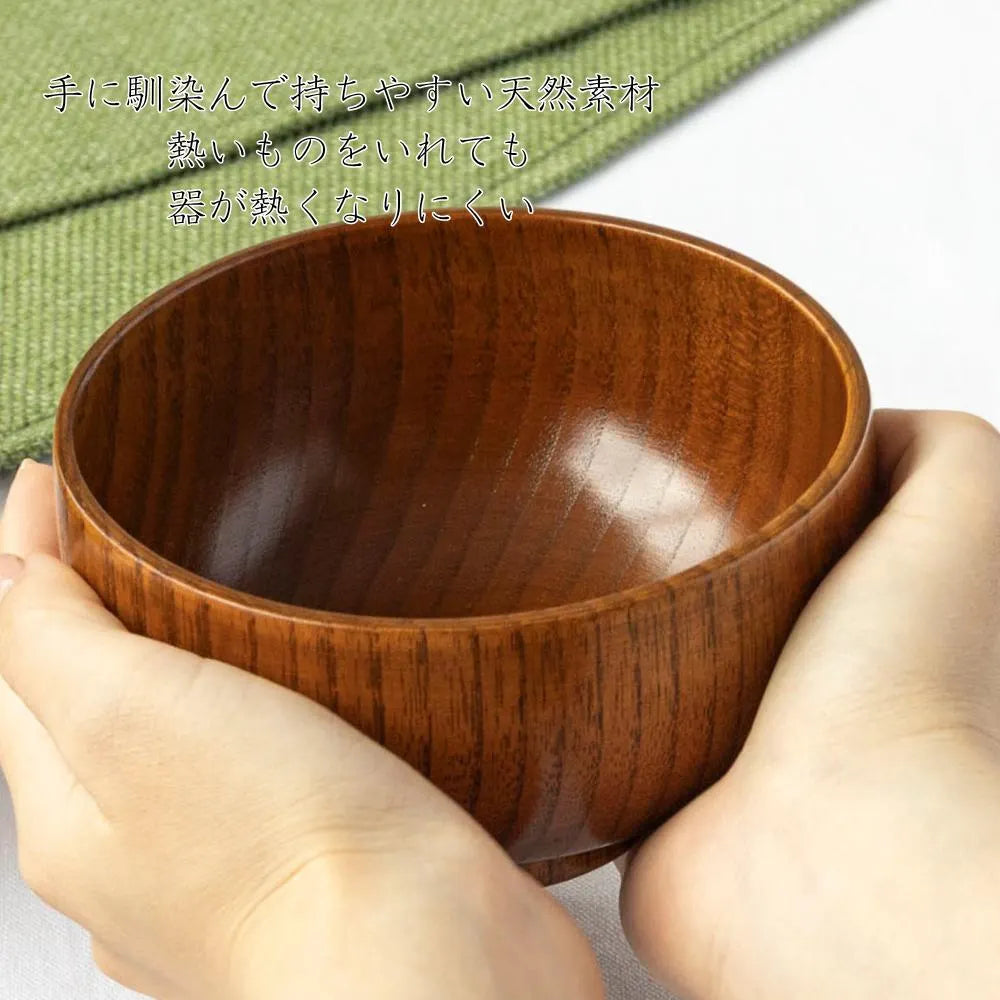 角田清兵衛商店 布袋 汁椀 木製 ナツメ材 ナノコート 食洗機対応 箱入 お椀 和食 ナチュラル 味噌汁 ギフト