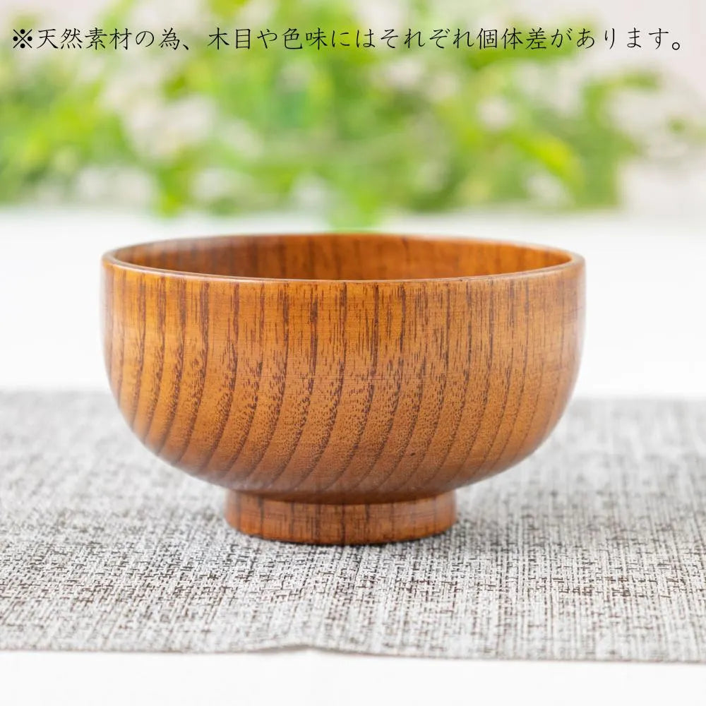角田清兵衛商店 布袋 汁椀 木製 ナツメ材 ナノコート 食洗機対応 箱入 お椀 和食 ナチュラル 味噌汁 ギフト