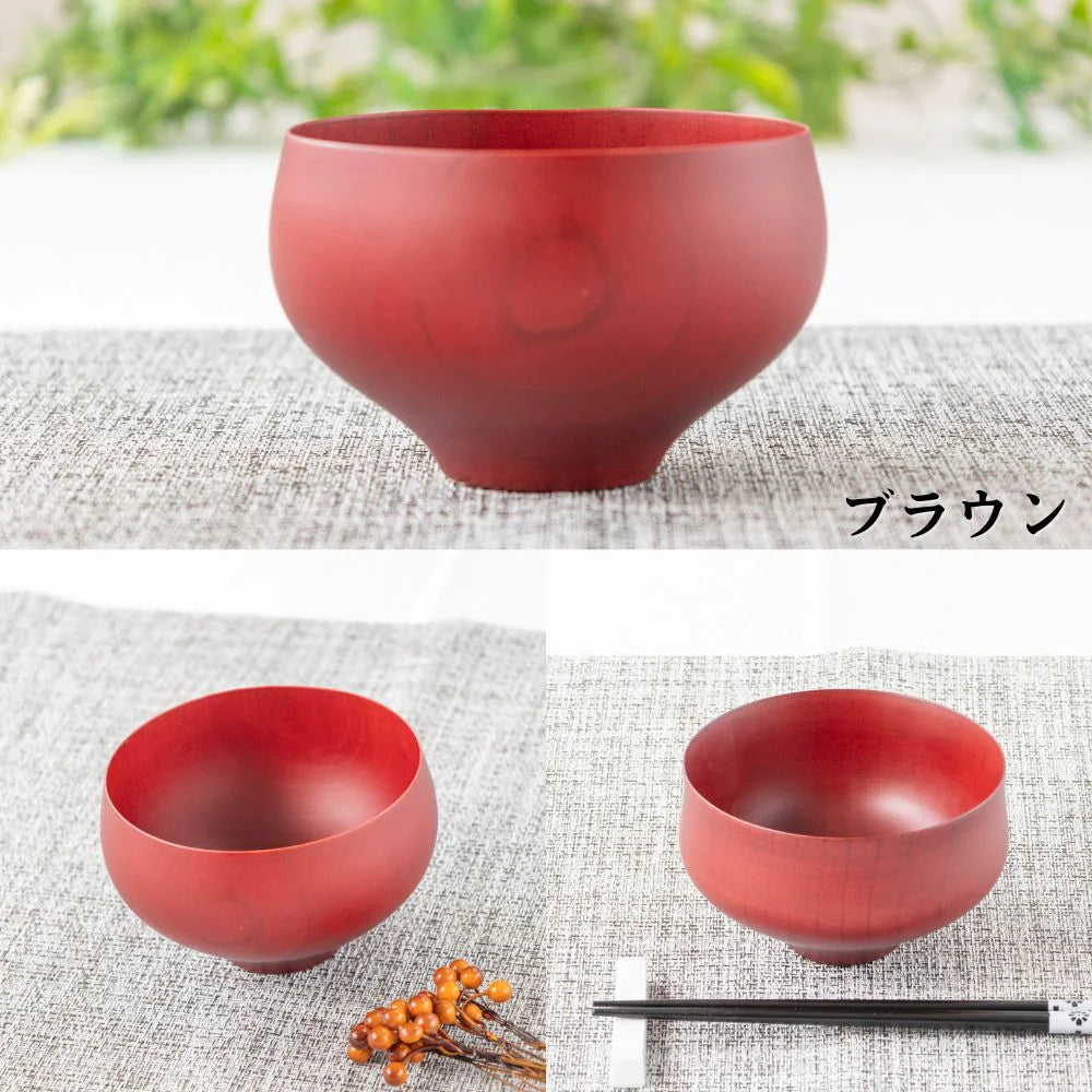 角田清兵衛商店 汁椀 B.C. KAME type2 直径12×7.5㎝ 350ml ナツメ材 ナノコート 食洗機対応 箱入