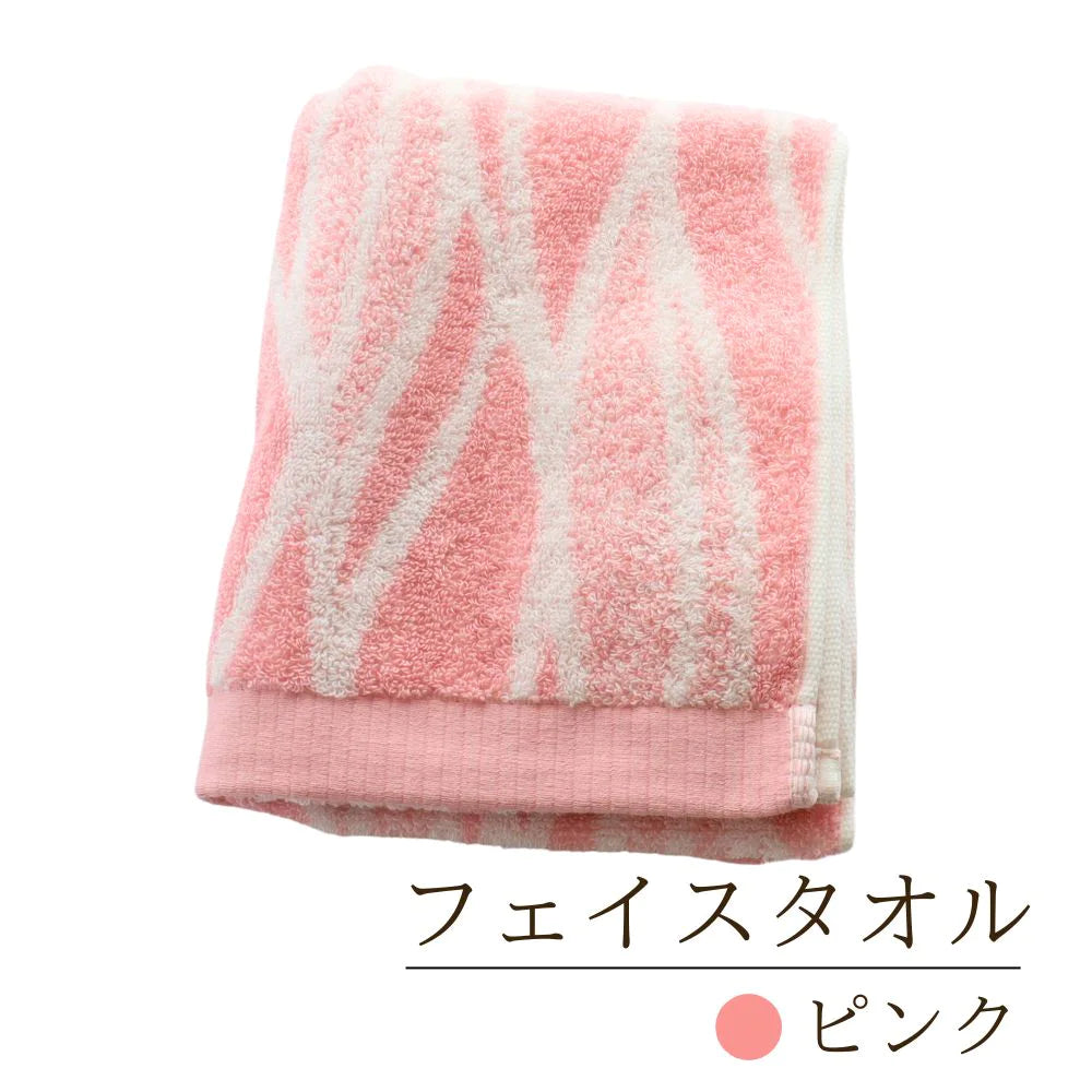 林タオル ボリュームと軽さにこだわったフェイスタオル リーフ柄 34×80cm 今治タオル 1枚 軽い 厚手 綿100%  家庭用 日本製