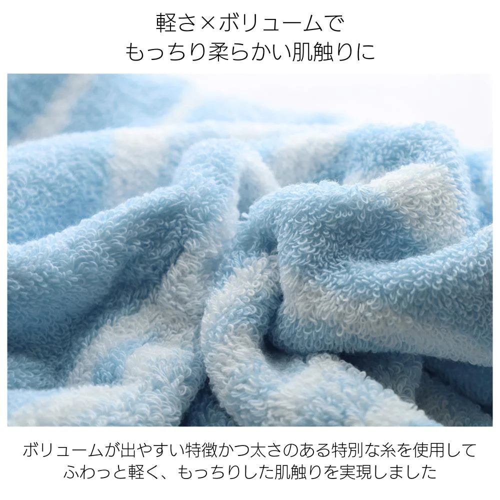 林タオル ボリュームと軽さにこだわったフェイスタオル リーフ柄 34×80cm 今治タオル 1枚 軽い 厚手 綿100%  家庭用 日本製