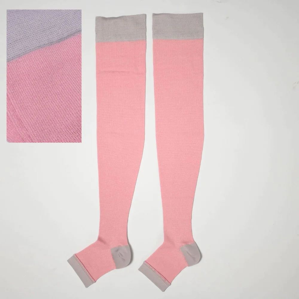 ウィルマックス エンバランス メディカルケア リラクシングソックス  つま先なし オープントゥ 着圧ソックス ピンク M-L 医療用 むくみ 疲れ 日本製