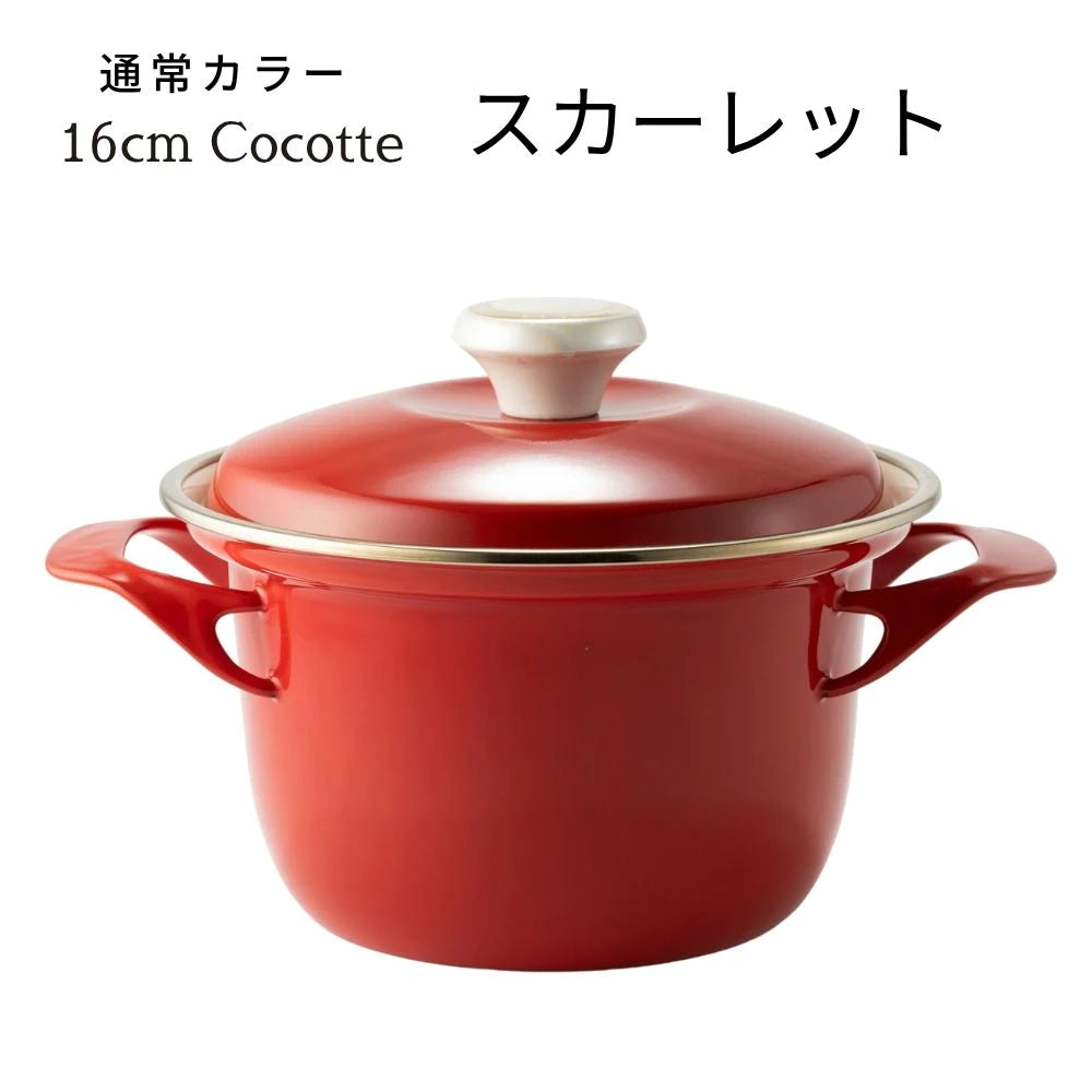 富士ホーロー EXシリーズ 16cmココット レシピ付き W260×D200×H160mm 容量2.1L ホーロー 選べる7カラー ガス火対応 IH対応 オーブン対応