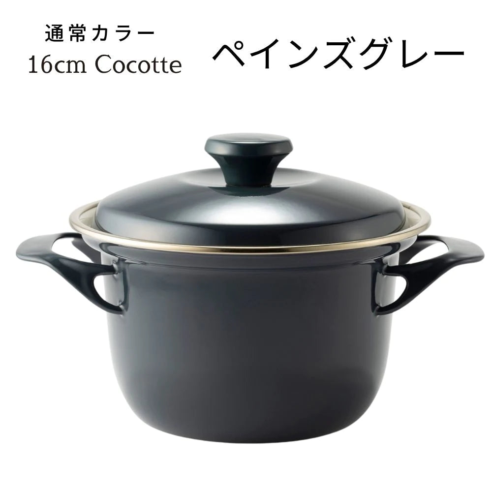 富士ホーロー EXシリーズ 16cmココット レシピ付き W260×D200×H160mm 容量2.1L ホーロー 選べる7カラー ガス火対応 IH対応 オーブン対応