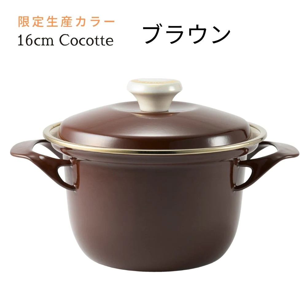 富士ホーロー EXシリーズ 16cmココット レシピ付き W260×D200×H160mm 容量2.1L ホーロー 選べる7カラー ガス火対応 IH対応 オーブン対応