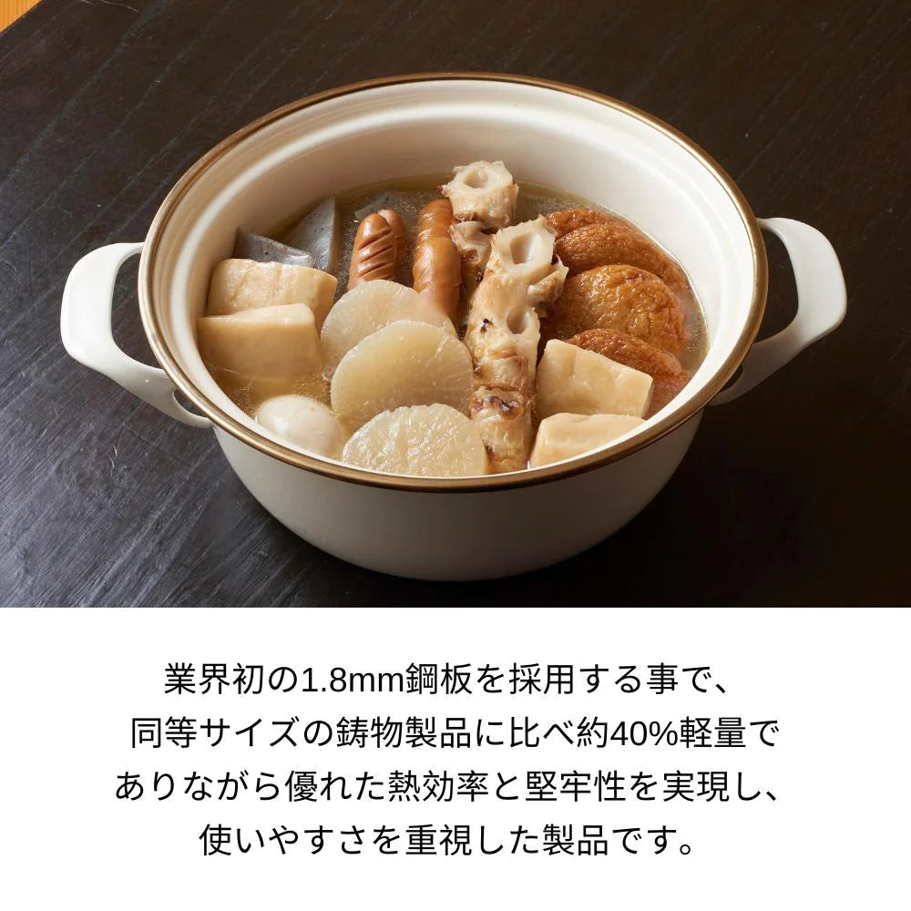 富士ホーロー EXシリーズ 20㎝キャセロール レシピ付き 約W305×D240×H165mm 容量3.2L ホーロー 選べる3カラー ガス火対応 IH対応 オーブン対応