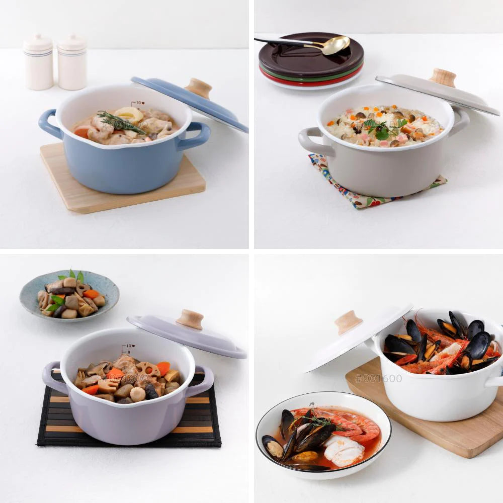 富士ホーロー コットンプラス キャセロール 20cm 両手鍋 W285 x D230 x H145mm 容量2.9L ホーロー 選べる4カラー ガス火対応 IH対応