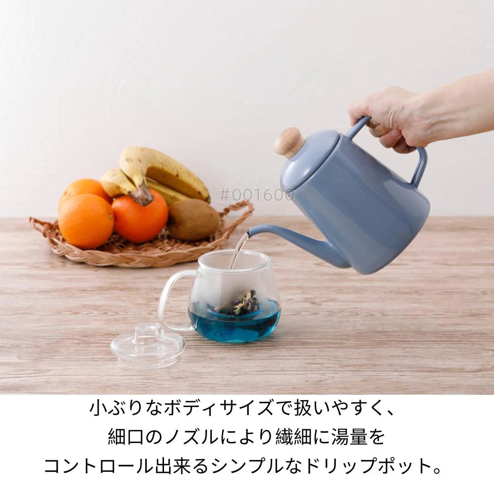 富士ホーロー コットンプラス ドリップポット 容量1.0L(適正容量:0.7L ) ホーロー コーヒー 紅茶 琺瑯ポット 選べる4カラー ガス火対応 IH対応