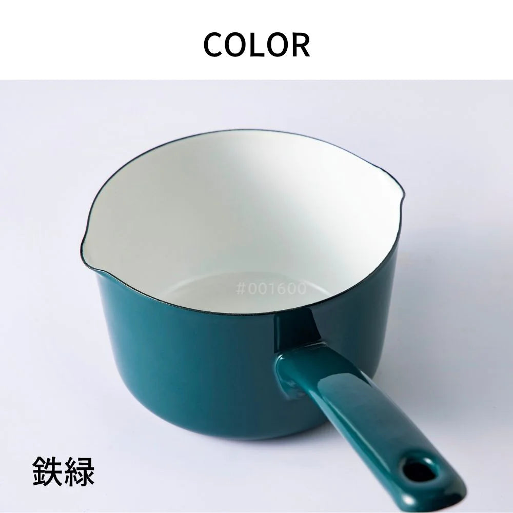 富士ホーロー 匠シリーズ ミルクパン 12cm 鉄緑 鉄黒 約W25.5×D13.5×H9cm 容量800ml 琺瑯 ガス火対応 IH対応 オーブン対応 食洗機対応 シック