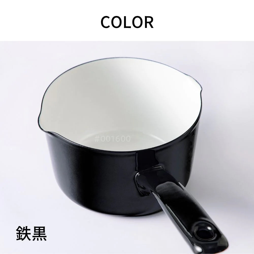 富士ホーロー 匠シリーズ ミルクパン 12cm 鉄緑 鉄黒 約W25.5×D13.5×H9cm 容量800ml 琺瑯 ガス火対応 IH対応 オーブン対応 食洗機対応 シック