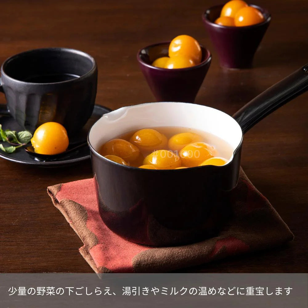 富士ホーロー 匠シリーズ ミルクパン 12cm 鉄緑 鉄黒 約W25.5×D13.5×H9cm 容量800ml 琺瑯 ガス火対応 IH対応 オーブン対応 食洗機対応 シック