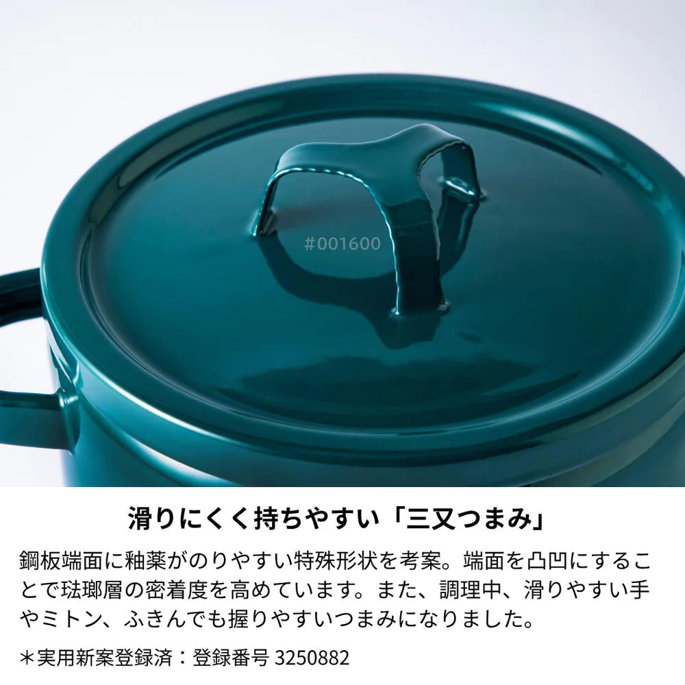 富士ホーロー 匠シリーズ キャセロール 20cm 両手鍋 約W27×D20.5×H13cm 容量3.0L 食洗機対応 ガス火対応 IH対応 鍋 琺瑯 シック