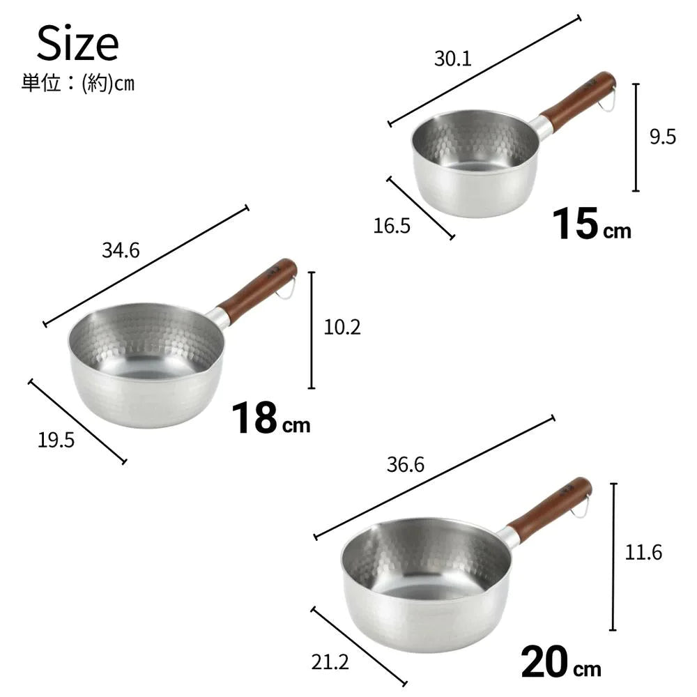 ヨシカワ 郷技 ステンレス雪平鍋 選べる3サイズ 15cm 18cm 20cm ステンレス 片手鍋 燕三条 IH ガス火対応 日本製