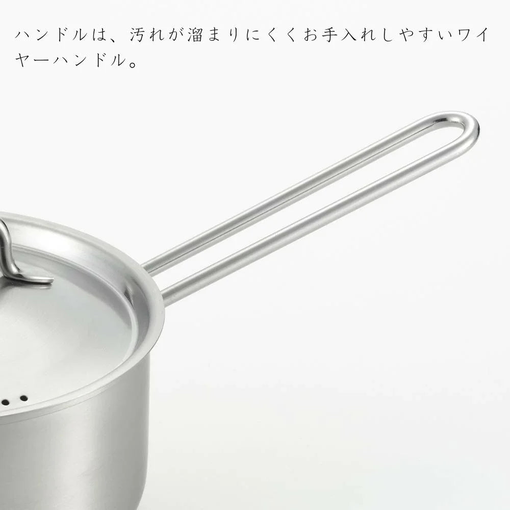 ヨシカワ 郷技 ステンレス片手鍋 蓋つき 14cm 18cm 選べる2サイズ 1.2リットル 2.3リットル 片手鍋 燕三条 IH ガス火対応 日本製