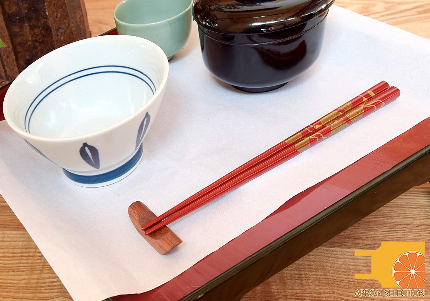 輪島うるし箸 天然漆 手描き蒔絵箸 天金仕上げ 金梨地 夫婦鶴/金ひさご 桐箱入り