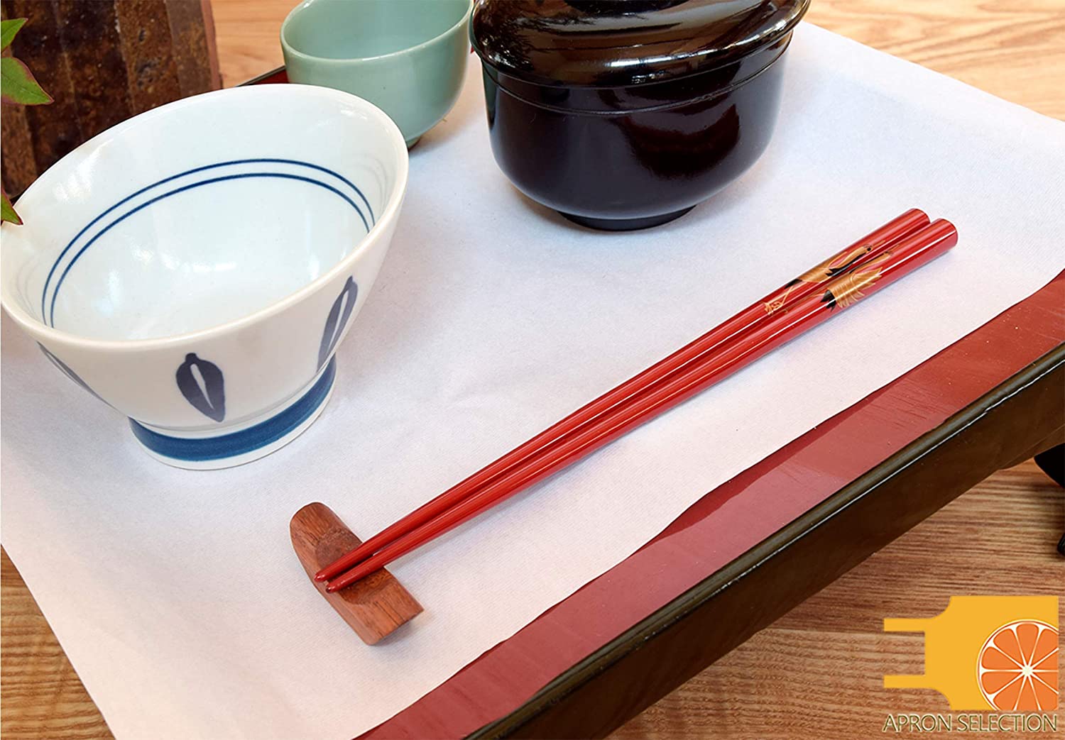 輪島うるし箸 天然漆 手描き蒔絵箸 天金仕上げ 金梨地 夫婦鶴/金ひさご 桐箱入り