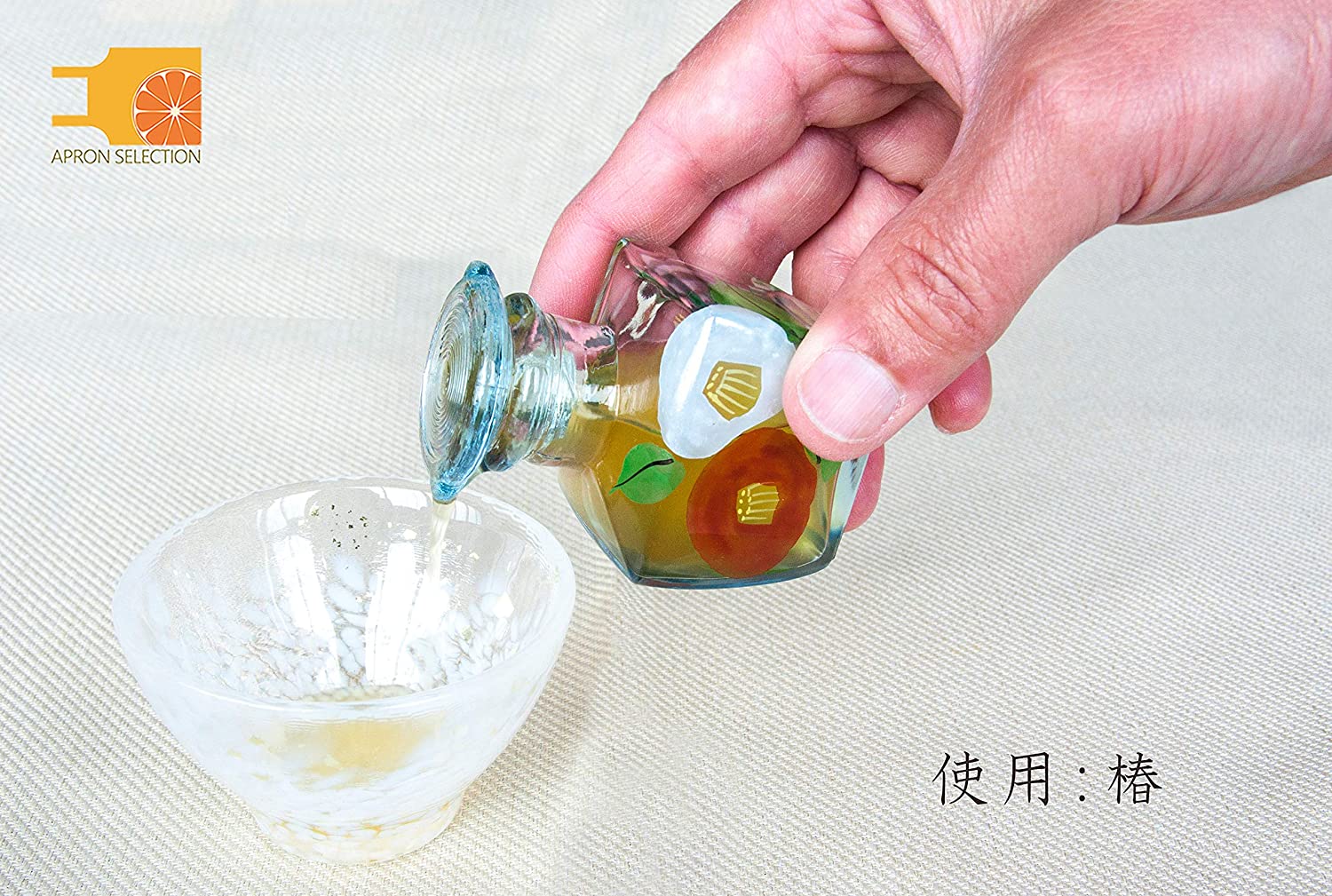 京絵付ガラス ミニ醤油さし 角型　化粧箱入り　口径約1.5(最大約)×4.8×H6.8cm