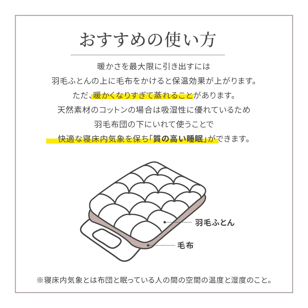 ieoiea 洗える 綿 毛布 シングル (140×200cm) 綿100% (毛羽部分)  日本製  洗濯機OK 天然繊維 天然素材 コットン インダス綿 ブランケット