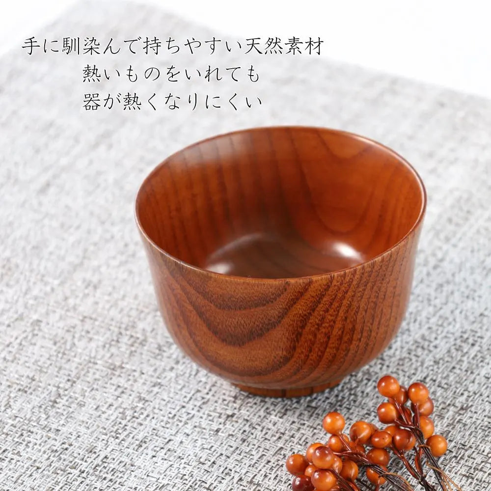 角田清兵衛商店 羽反（はぞり） 汁椀 木製 ナツメ材 ナノコート 食洗機対応 箱入 お椀 和食 ナチュラル 味噌汁 ギフト