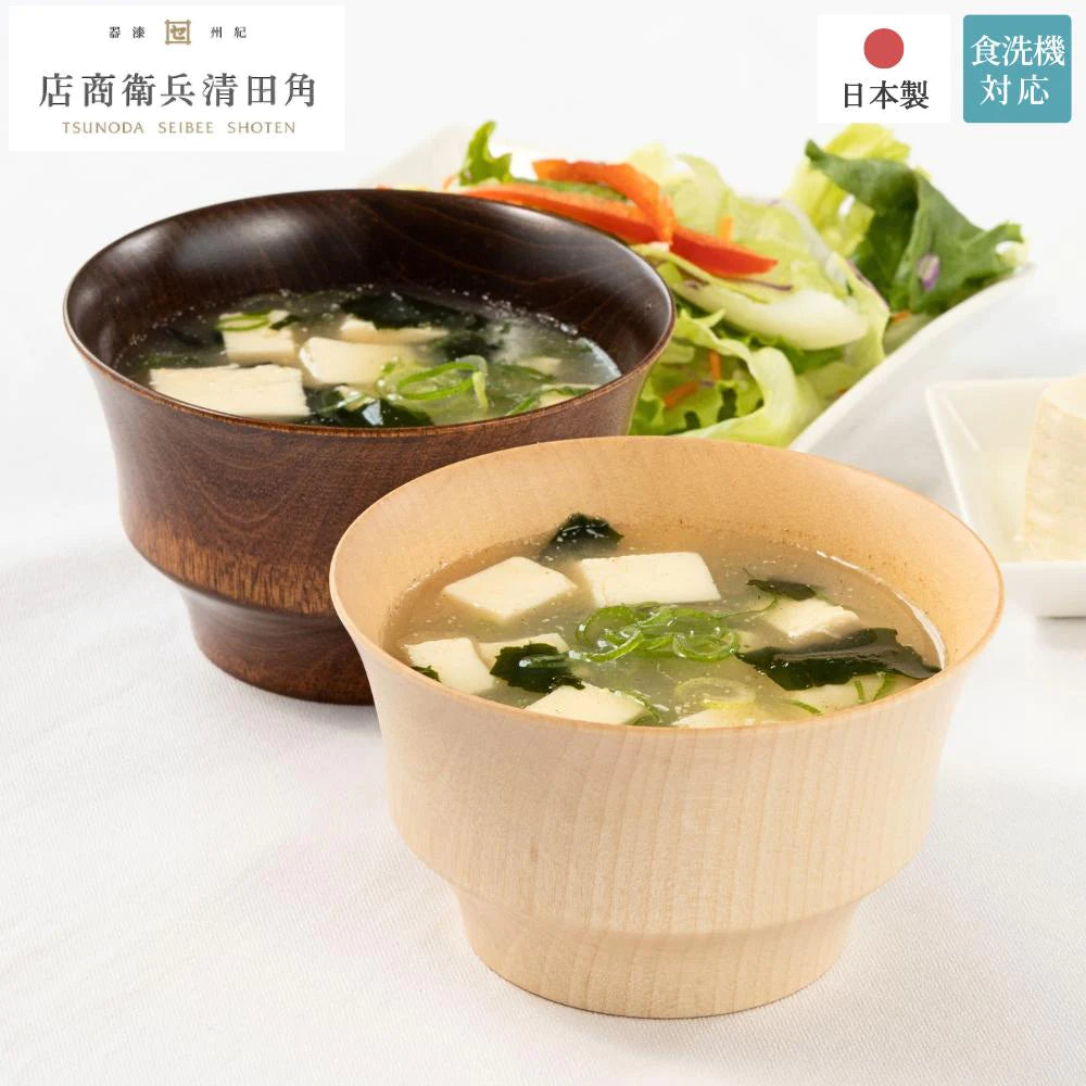 角田清兵衛商店 汁椀 B.C. 水目桜 HACHI 直径12×7㎝ 390ml ナノコート 食洗機対応 箱入 日本製