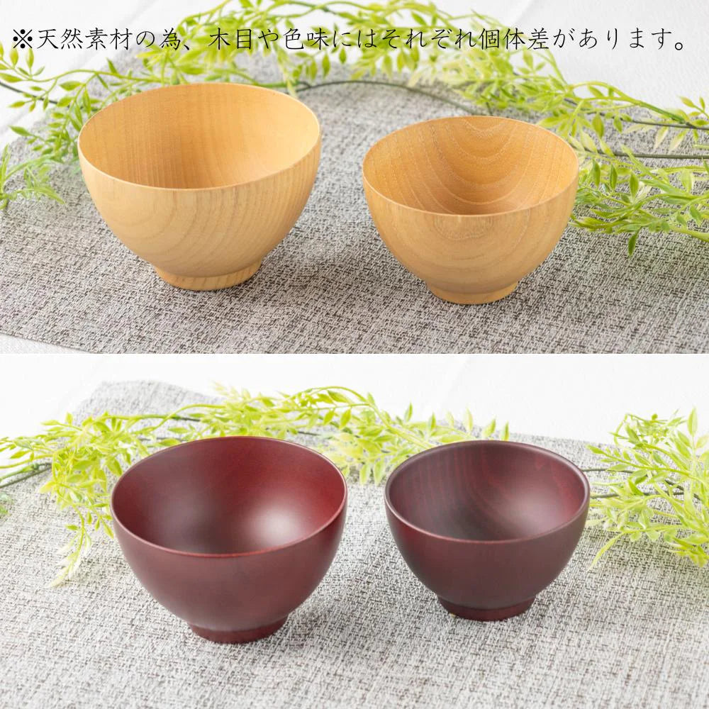 角田清兵衛商店 シフォン スープボウル 選べる２サイズ ナチュラル ブラウン ナツメ材 ナノコート 食洗機対応 箱入 お椀 デザートボウル シリアル