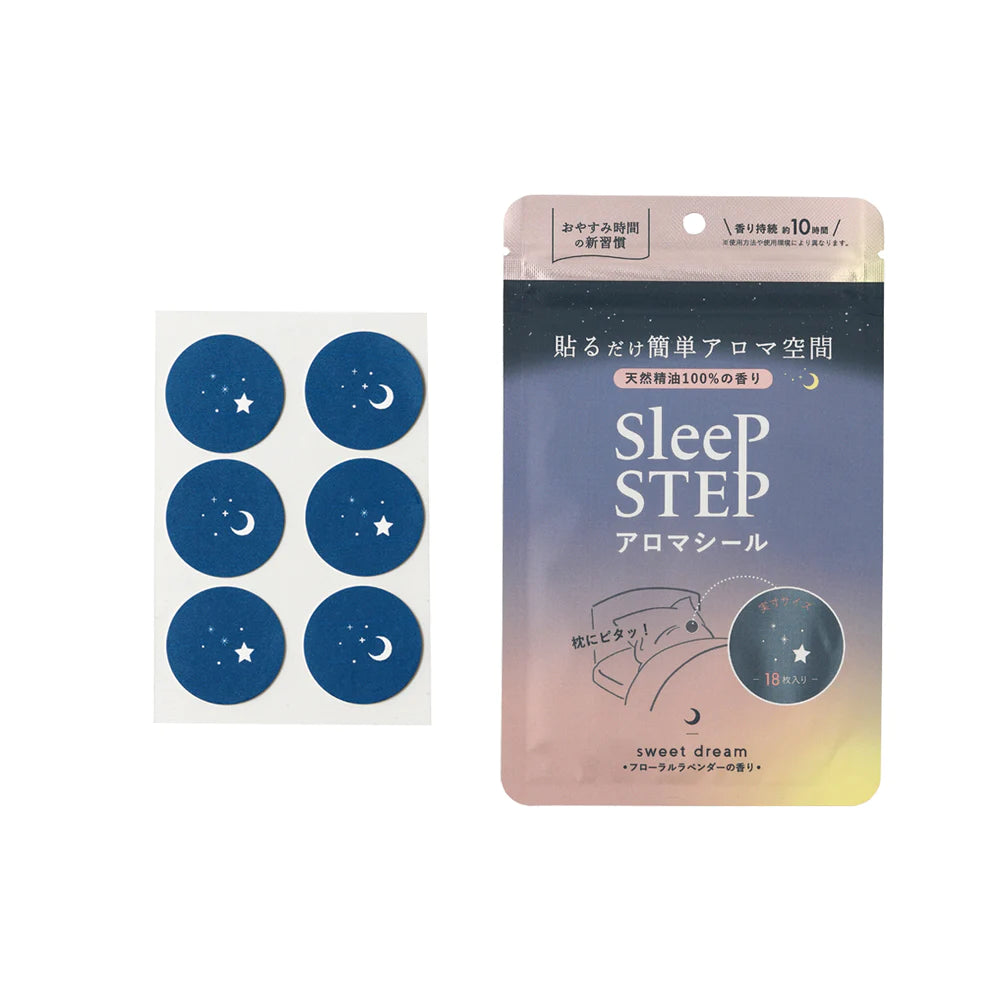 SLEEP STEP アロマシール 18枚入り(6枚×3シート) 直径30mm 枕やパジャマに貼って 芳香持続時間約2時間 日本製