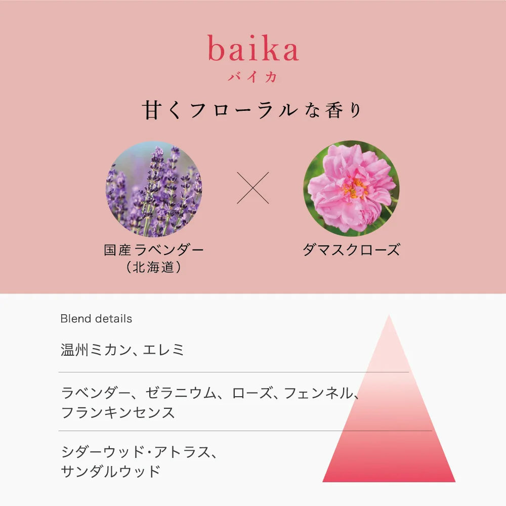 フレーバーライフ hana to mi ロールオンアロマ baika バイカ 9ｍL 天然精油  和精油×洋精油 日本製