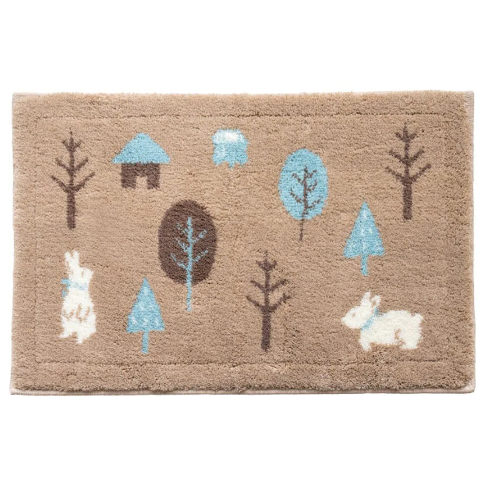 オカ 乾度良好 フォレスト バスマット アクリル 吸水 速乾 洗える すべり止め 抗菌 防臭 お風呂マット 北欧風 日本製