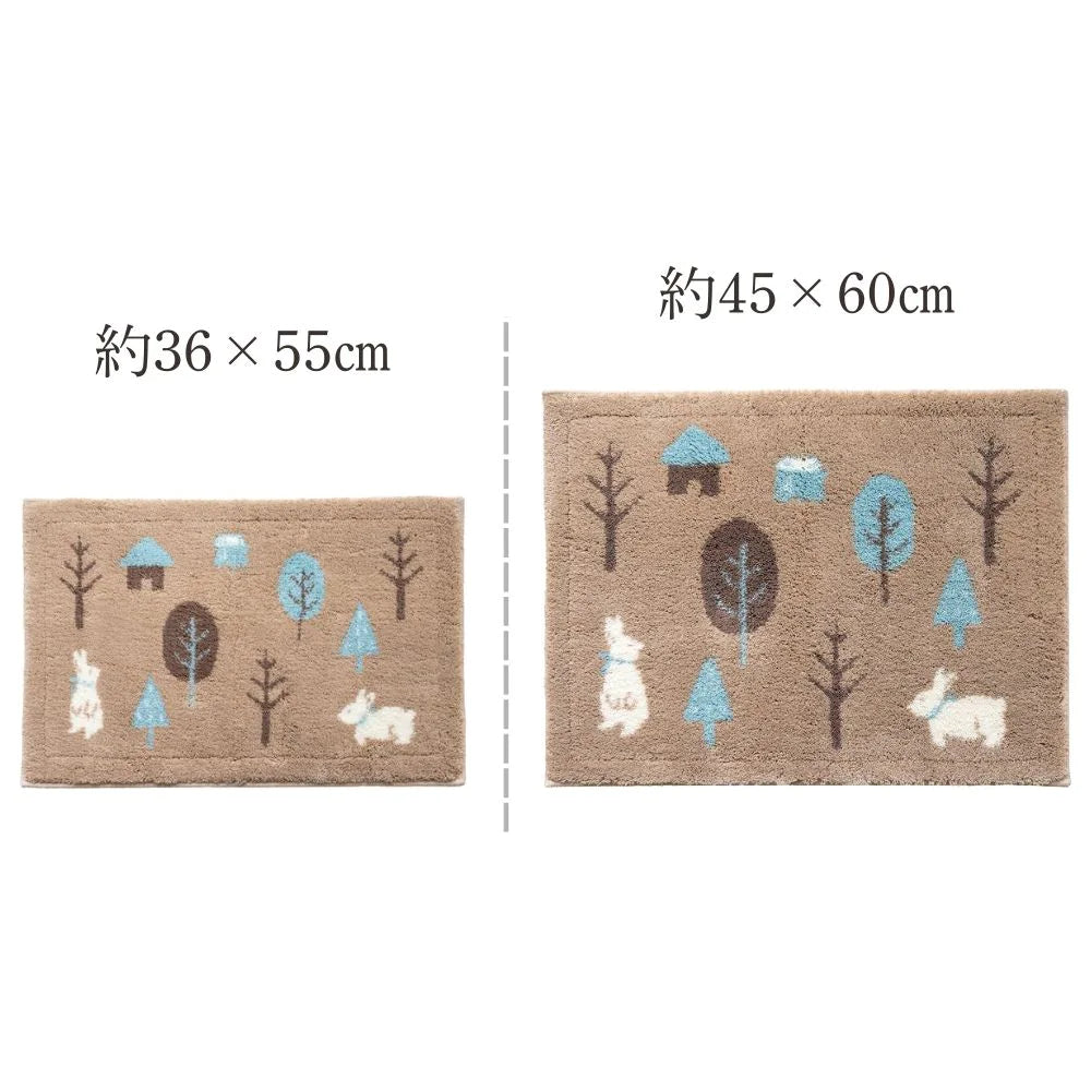 オカ 乾度良好 フォレスト バスマット アクリル 吸水 速乾 洗える すべり止め 抗菌 防臭 お風呂マット 北欧風 日本製