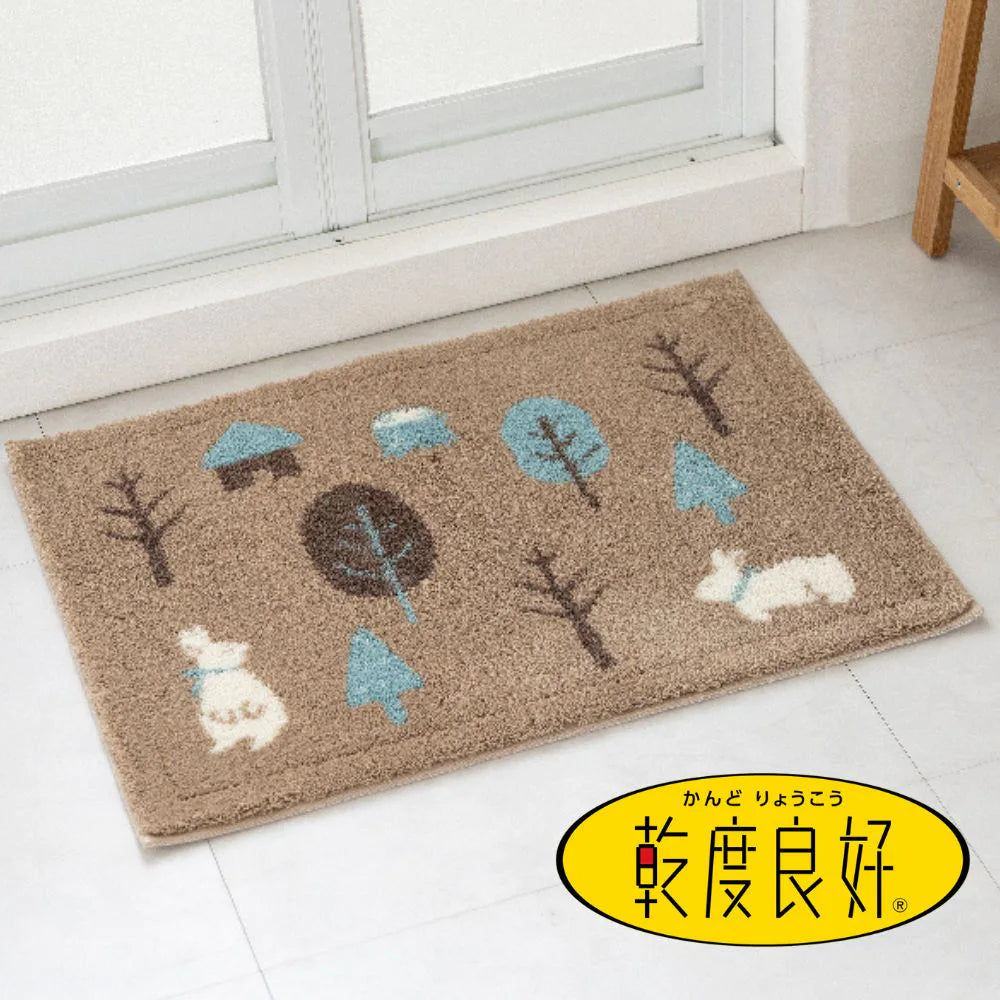 オカ 乾度良好 フォレスト バスマット アクリル 吸水 速乾 洗える すべり止め 抗菌 防臭 お風呂マット 北欧風 日本製