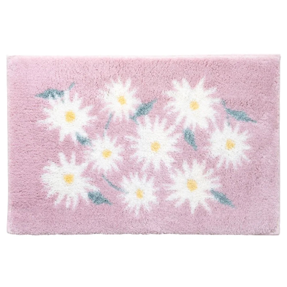 オカ 乾度良好 ピュアデイジー バスマット アクリル 吸水 速乾 洗える すべり止め 抗菌 防臭 お風呂マット 花柄 日本製